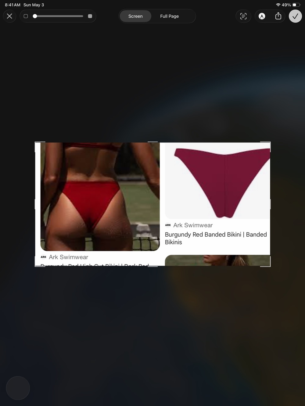 Ark & Co Burgundy Red Banded Bikini Bottom